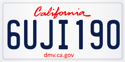 CA license plate 6UJI190