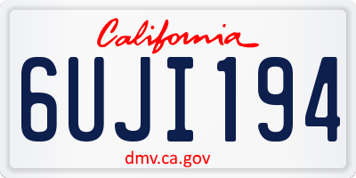 CA license plate 6UJI194