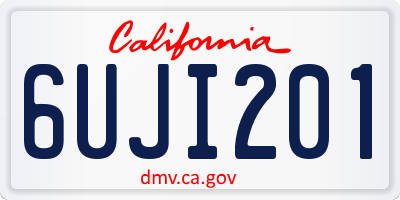 CA license plate 6UJI201