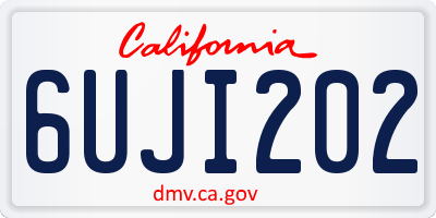 CA license plate 6UJI202