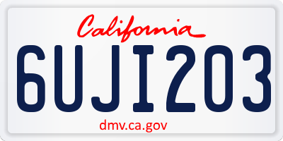 CA license plate 6UJI203