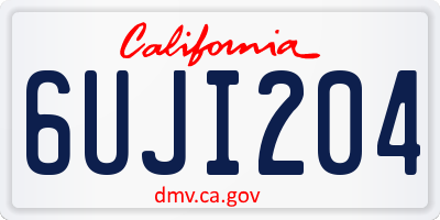 CA license plate 6UJI204