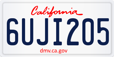 CA license plate 6UJI205