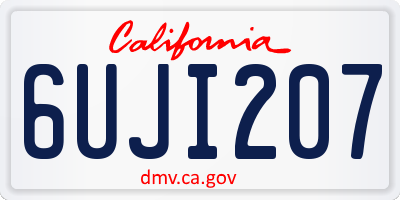 CA license plate 6UJI207