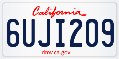 CA license plate 6UJI209