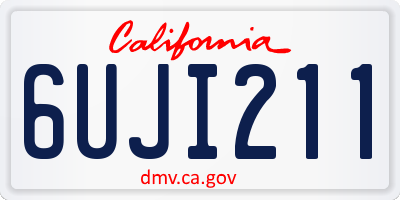 CA license plate 6UJI211