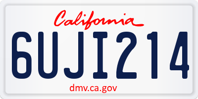 CA license plate 6UJI214