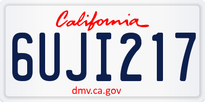 CA license plate 6UJI217