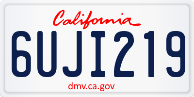 CA license plate 6UJI219