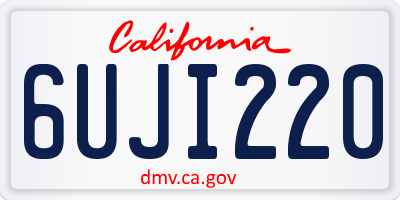 CA license plate 6UJI220