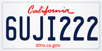 CA license plate 6UJI222