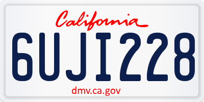CA license plate 6UJI228
