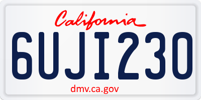 CA license plate 6UJI230