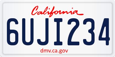 CA license plate 6UJI234