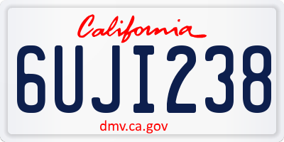 CA license plate 6UJI238