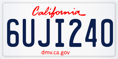 CA license plate 6UJI240