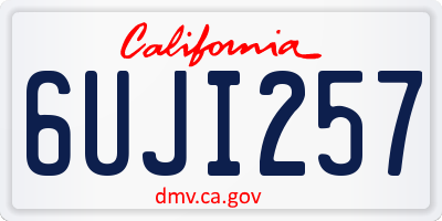 CA license plate 6UJI257