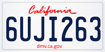 CA license plate 6UJI263
