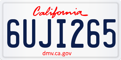 CA license plate 6UJI265