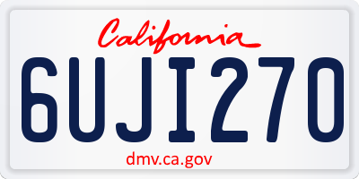 CA license plate 6UJI270