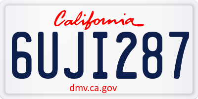 CA license plate 6UJI287
