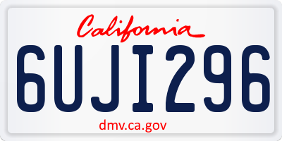 CA license plate 6UJI296