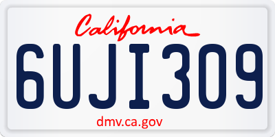 CA license plate 6UJI309