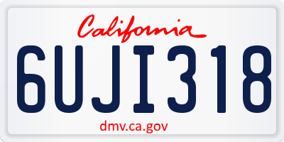 CA license plate 6UJI318