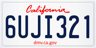 CA license plate 6UJI321