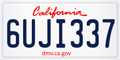 CA license plate 6UJI337