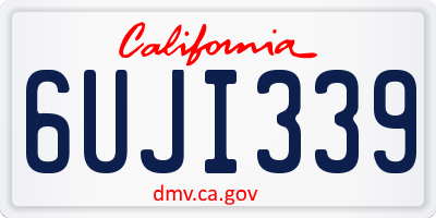 CA license plate 6UJI339