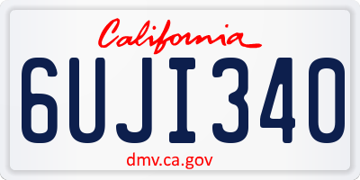 CA license plate 6UJI340