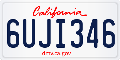CA license plate 6UJI346