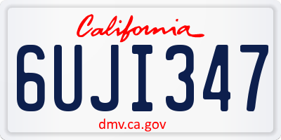 CA license plate 6UJI347