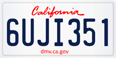 CA license plate 6UJI351