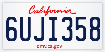 CA license plate 6UJI358