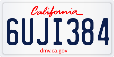 CA license plate 6UJI384