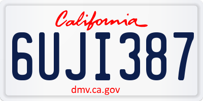 CA license plate 6UJI387