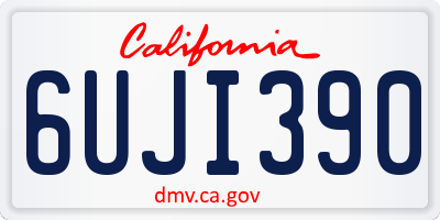 CA license plate 6UJI390