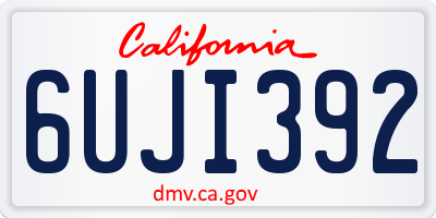 CA license plate 6UJI392