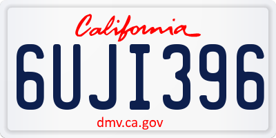 CA license plate 6UJI396
