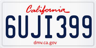 CA license plate 6UJI399