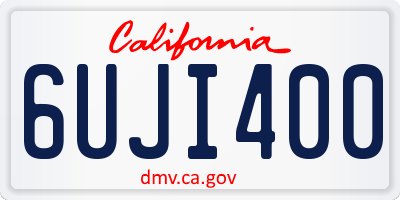 CA license plate 6UJI400