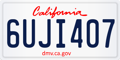 CA license plate 6UJI407