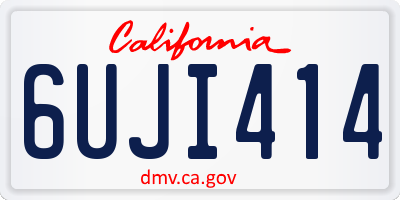 CA license plate 6UJI414