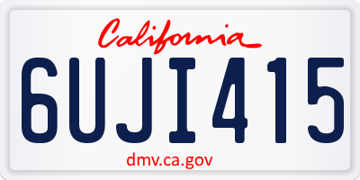 CA license plate 6UJI415