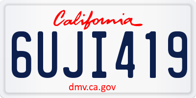 CA license plate 6UJI419