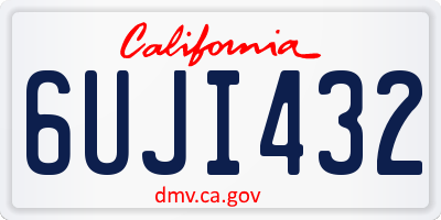 CA license plate 6UJI432