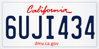 CA license plate 6UJI434