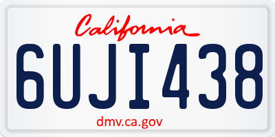 CA license plate 6UJI438